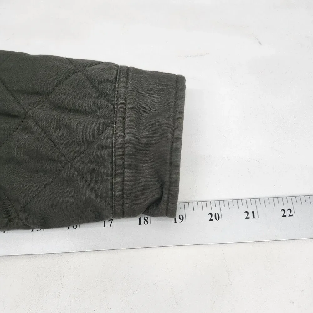 Levis Diamond Quilted Shirt Jacket Mens Medium Green Zip Button Gorpcore Utility